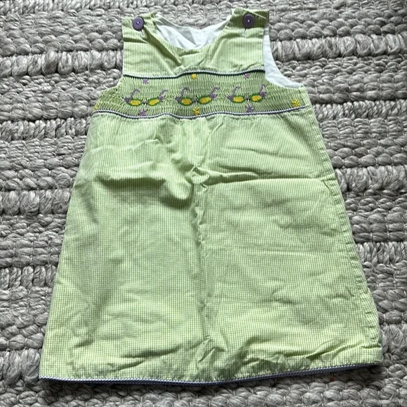 green gingham smocked dress Green Check Smocked Strawberries Dress Size 3T main image 0